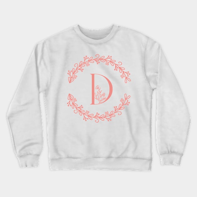 Pink Monogram- Letter D Crewneck Sweatshirt by RosegoldDreams